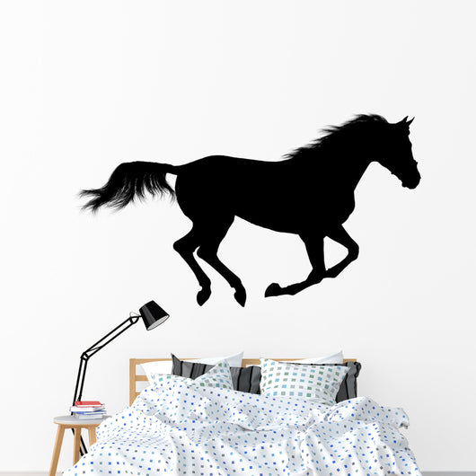 Silhouette Galloping Stallion Wall Decal