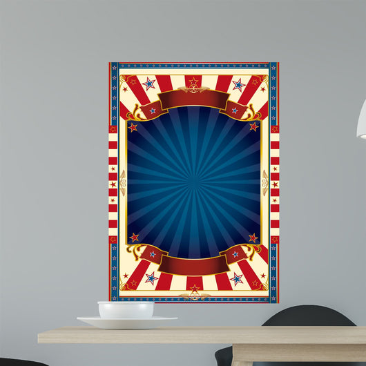 Beautiful Bue Red White Wall Decal