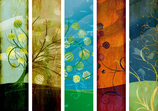 Old Abstract Seasons Tree Wall Decal
