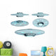 Vintage Ugo Space Ships Wall Decal Sticker Set