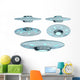Vintage Ugo Space Ships Wall Decal Sticker Set