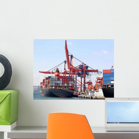 Fully Loaded Container Ship Wall Decal