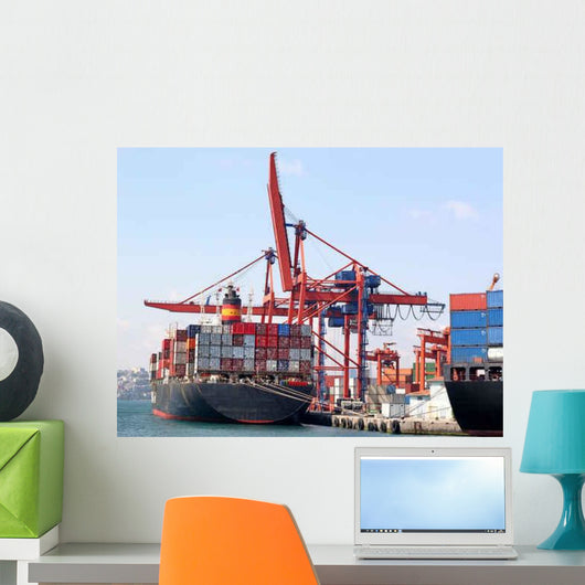 Fully Loaded Container Ship Wall Decal