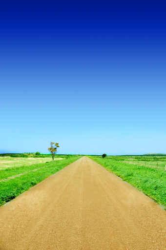 Straight Road and Blue Wall Decal