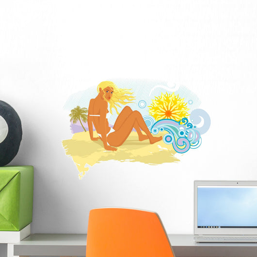Tropical Beach Wall Decal Design 2