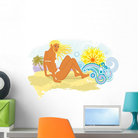 Tropical Beach Wall Decal Design 2