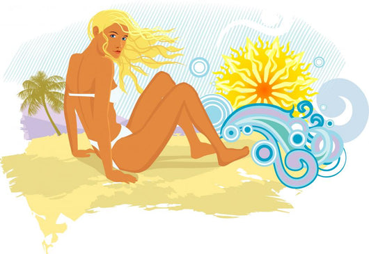 Tropical Beach Wall Decal Design 2