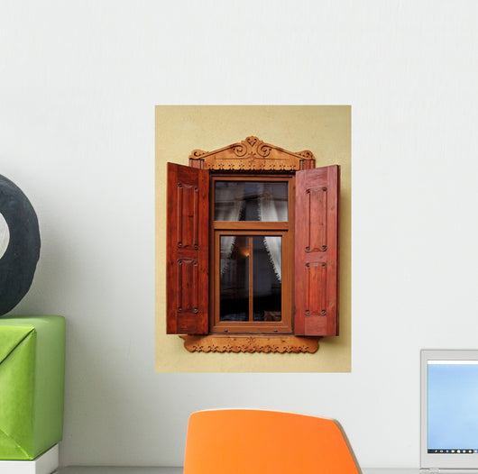 Stylish Window with Shutters Wall Decal