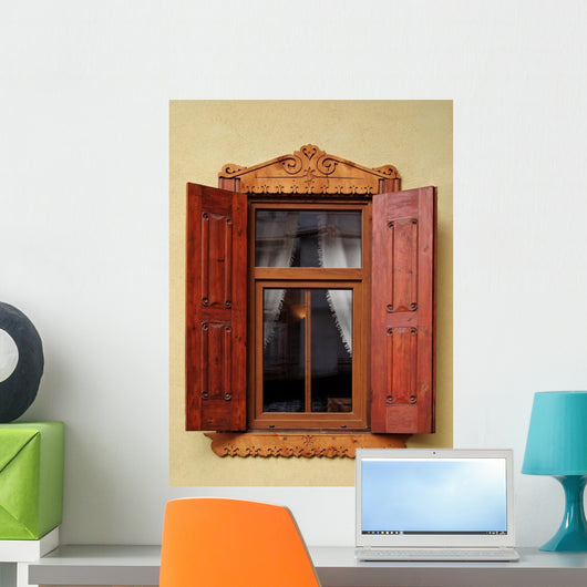 Stylish Window with Shutters Wall Decal