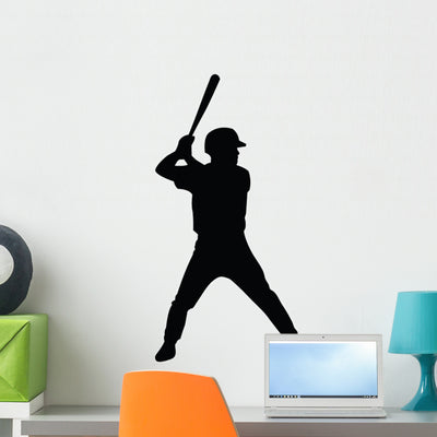 Baseball Vector Wall Decal shown on a wall