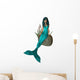 Aqua Hair Mermaid Sitting Wall Decal