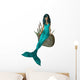 Aqua Hair Mermaid Sitting Wall Decal