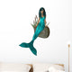 Aqua Hair Mermaid Sitting Wall Decal