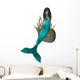 Aqua Hair Mermaid Sitting Wall Decal