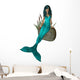 Aqua Hair Mermaid Sitting Wall Decal