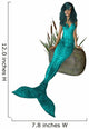 Aqua Hair Mermaid Sitting Wall Decal