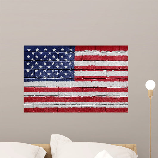 Flag USA Painted onto Wall Decal