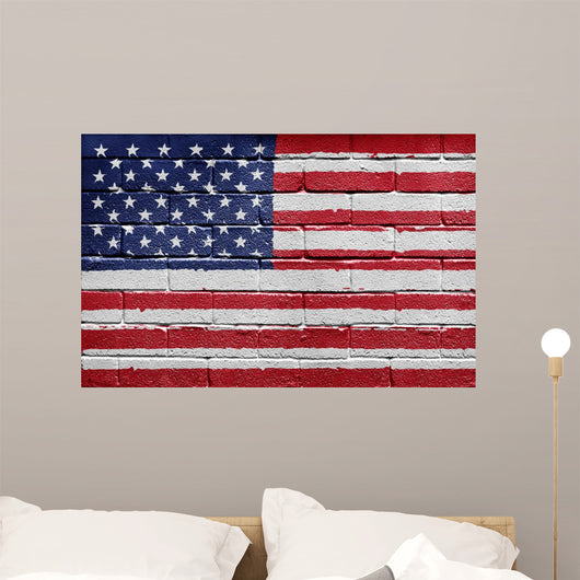 Flag USA Painted onto Wall Decal