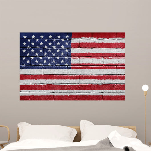 Flag USA Painted onto Wall Decal
