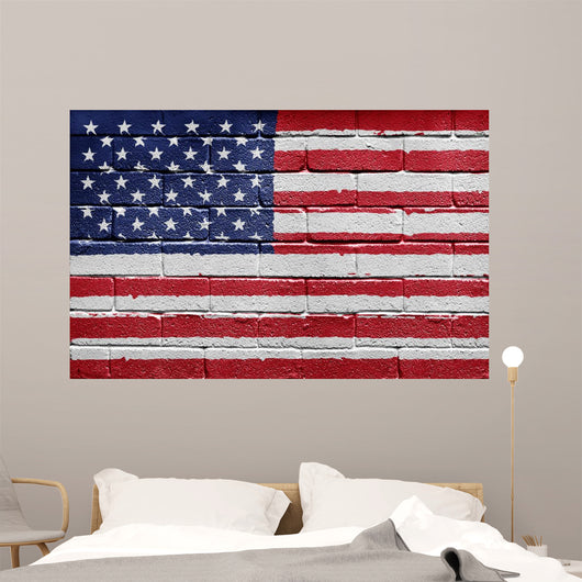 Flag USA Painted onto Wall Decal