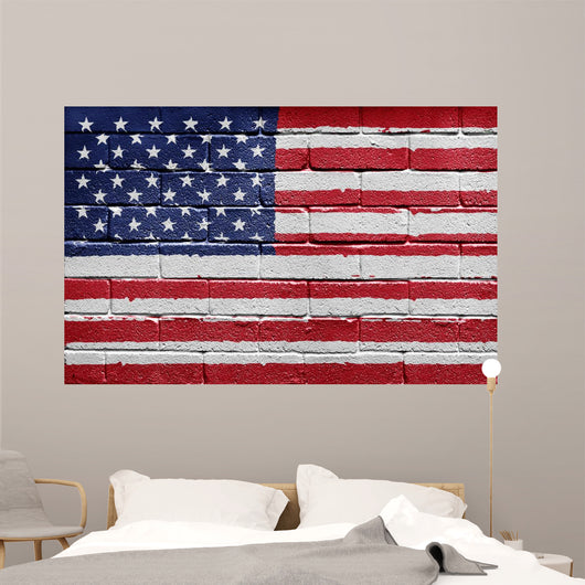 Flag USA Painted onto Wall Decal