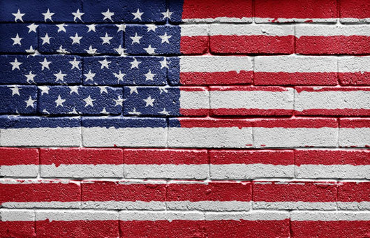 Flag USA Painted onto Wall Decal
