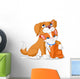 Cute Dog Hugging Cat Wall Decal
