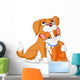 Cute Dog Hugging Cat Wall Decal