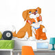 Cute Dog Hugging Cat Wall Decal
