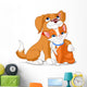 Cute Dog Hugging Cat Wall Decal