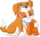 Cute Dog Hugging Cat Wall Decal