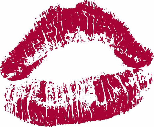 Red Kissing Lips Wall Decal