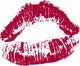 Red Kissing Lips Wall Decal