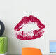 Red Kissing Lips Wall Decal