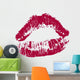 Red Kissing Lips Wall Decal