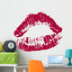 Red Kissing Lips Wall Decal