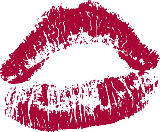 Red Kissing Lips Wall Decal