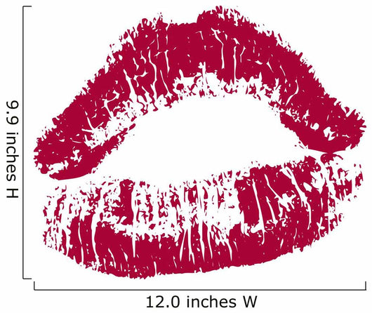 Red Kissing Lips Wall Decal