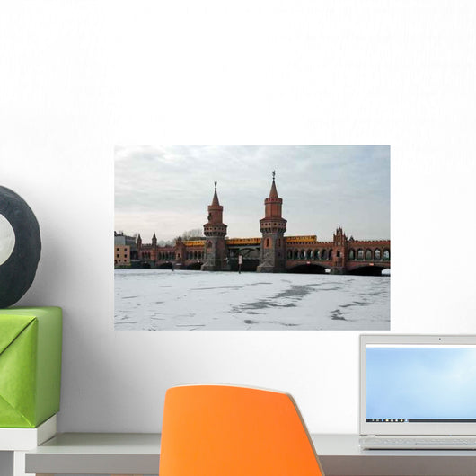 Berlin Oberbaumbr Cke Winter Wall Decal