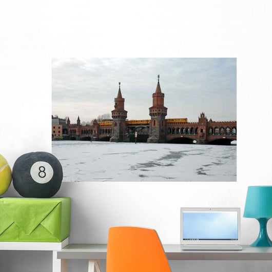 Berlin Oberbaumbr Cke Winter Wall Decal