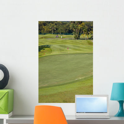Golf Green Wall Decal shown on a wall