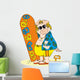 Surfer Pig Wall Decal