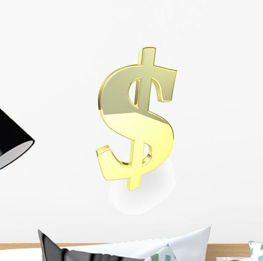 Golden Dollar Sign Wall Decal