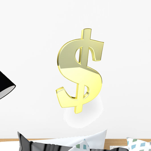 Golden Dollar Sign Wall Decal