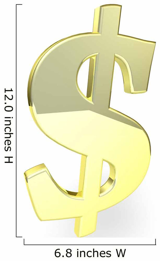 Golden Dollar Sign Wall Decal
