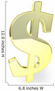 Golden Dollar Sign Wall Decal