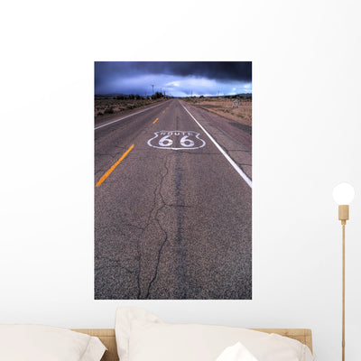 Route 66 Wall Decal shown on a wall