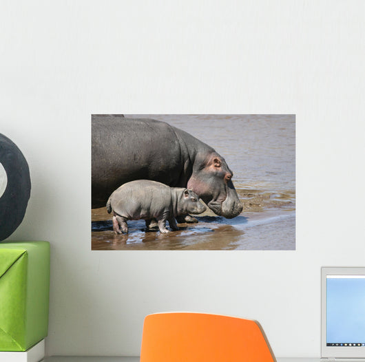 Hippo and Baby Wall Decal