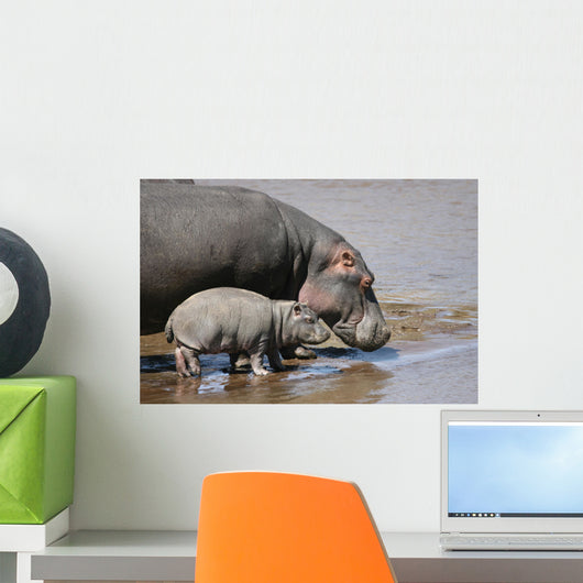 Hippo and Baby Wall Decal
