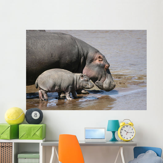 Hippo and Baby Wall Decal